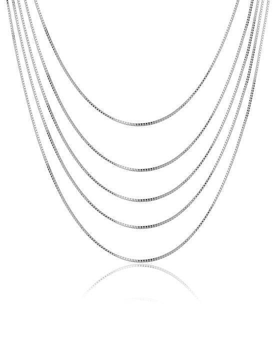 Cadena veneciana rodiada, 5 vueltas.